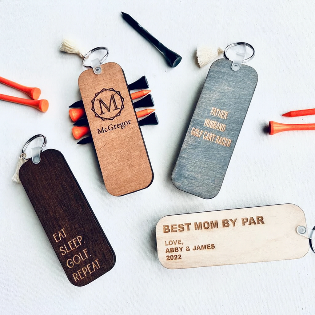 Personalized Golf Tee Holder Keychain