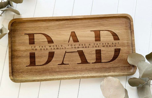 "DAD" Engraved Wooden Valet Tray