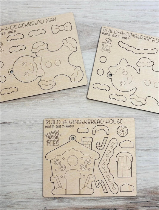 DIY Holiday Wood Craft Kits: Build Your Own Gingerbread Fun!