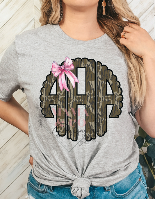 Camo Scalloped Monogram