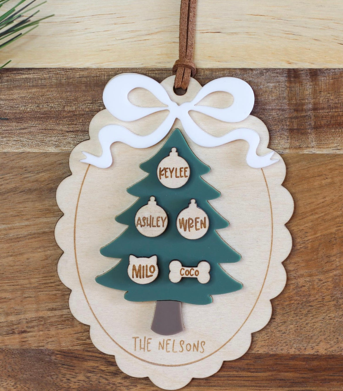 Personalized Family Christmas Tree Ornament
