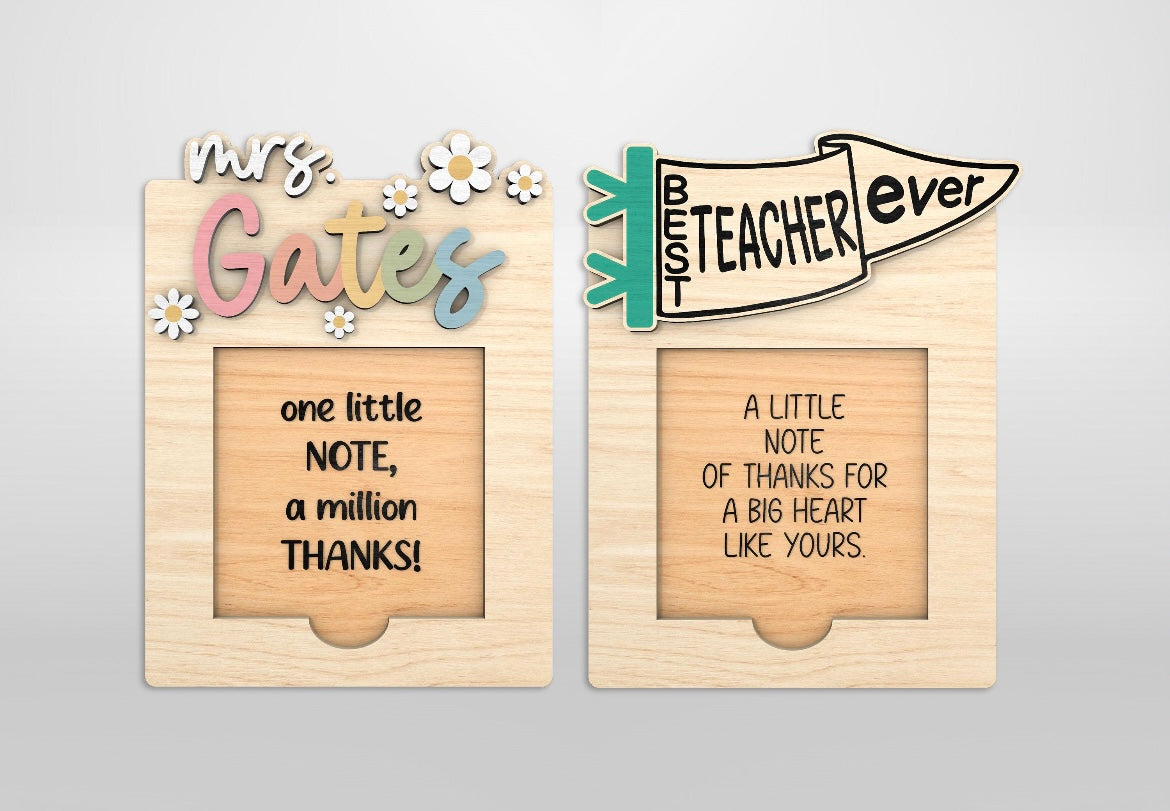 Personalized Teacher Note Holder